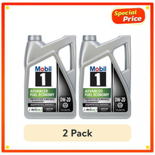 (2 pack) Mobil 1 Advanced Fuel Economy Full Synthetic Motor Oil 0W-20, 5 Quart