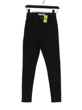 Topshop Women's Jeans W 26 in Black Cotton with Elastane, Polyester Skinny