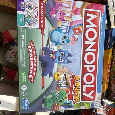 Hasbro Monopoly Junior Board Game Two-Sided, Plastic-Free, 2+ Players, 4+