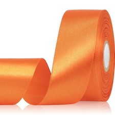 Orange Ribbon 1-1/2 Inch 30 Yards Single Face Orange Satin Ribbon for Flower Bou