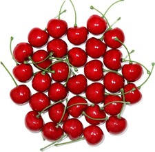 50Pcs Artificial Red Cherries 30mm/1.18inch Simulation Lifelike Cherry Fake