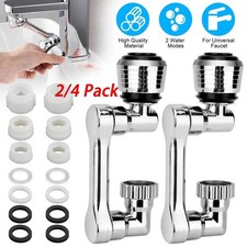 2/4Pack Universal 1080 Swivel Extension Faucet Rotate Robotic Arm Tap Extenders