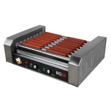 Roller Dog RDB24SS Commercial 24 Hot Dog 9 Roller Grill Cooker Machine