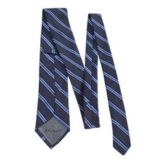 John W. Nordstrom Silk Striped Necktie Blue White Polka Dot Italian Made