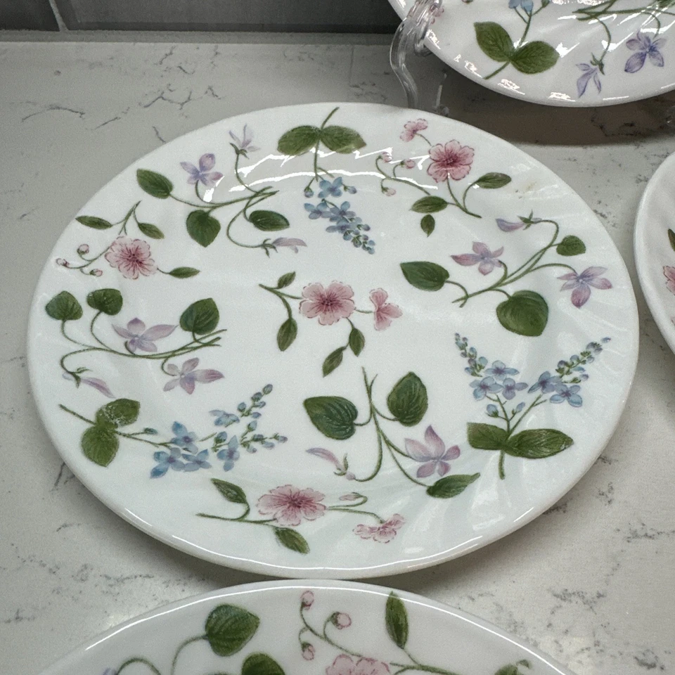 Pratos florais para salada/pão/sobremesa Corelle Delicate Array 7,25” EUA~UEC~Conjunto de 6 - Imagem 4 de 4