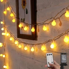 Minetom Globe String Lights, 33 Feet 100 Led Fairy Lights 33Ft, Warm White 