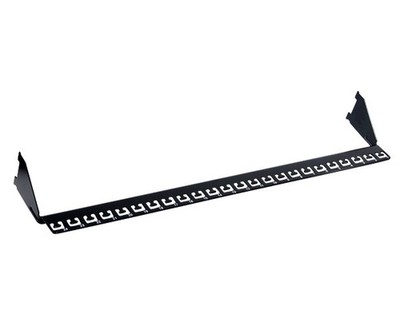 1U Click-In Cable Support Bar, Rackmount, Holds Up to 24 Cables, 24 Port