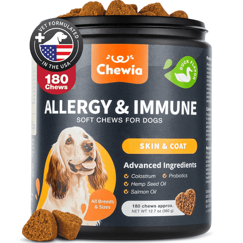 Dog Allergy Relief Chews Anti Itch Dog Allergy Chews with Salmon Oil 12.7 oz - Picture 1 of 9