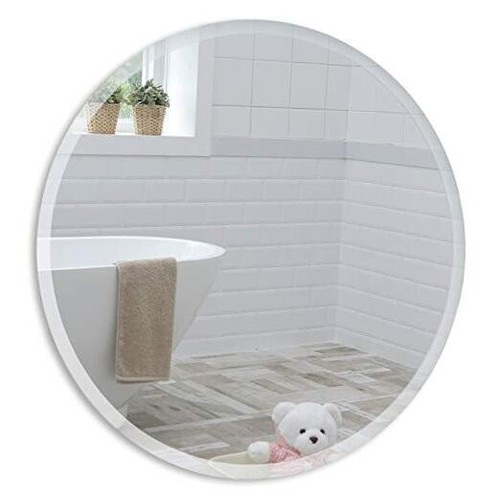 Mood Circle Bathroom Mirror Wall Mounted (24 x 24 Inch), Round Frameless with