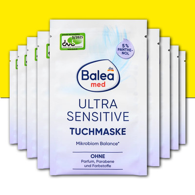 9er Pack - Tuchmaske Panthenol Ultra Sensitive, für empfindliche Gesichtshaut