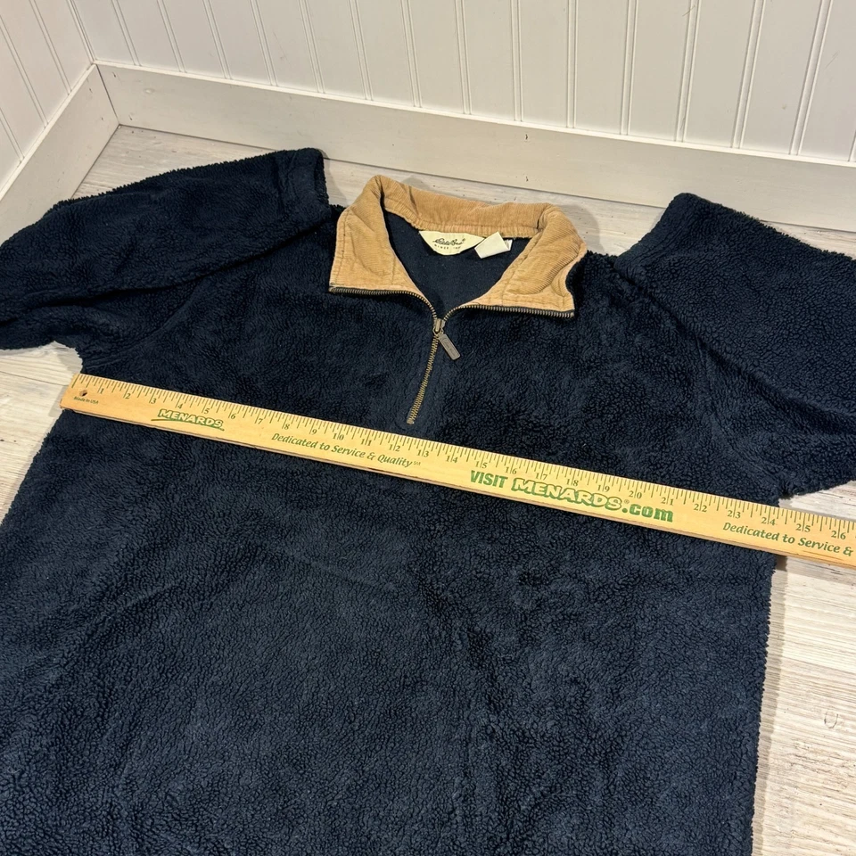 Suéter Pullover De Colección Eddie Bauer Polar Pana Cuello Talla M 1/4 Cremallera HECHO EN EE. UU. Foto 4 de 4