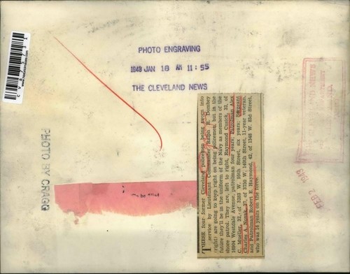 1948 Pressefoto Diese vier ehemaligen Polizisten aus Cleveland werden vereidigt - Bild 2 von 2