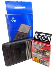 Onn Cassette Recorder Built-In Microphone Maxell Tapes Included Portable READ
