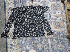 Casual Colourful Floral Blue Top Simpy Be Womens Size 16