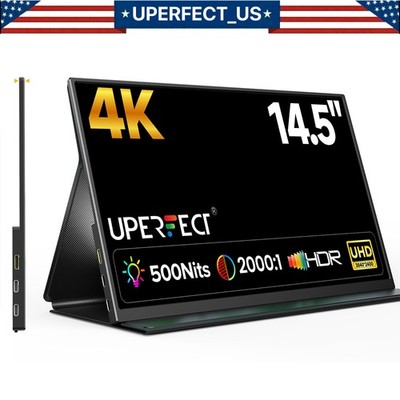 2026 4K UHD Portable Monitor, UPERFECT 14.5'' Gaming Monitor 3840x2160 HDMI USB C