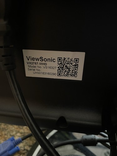 ViewSonic 27" VS16327 Wide LCD Monitor & Cables Bundle & Adjustable Base - Clean - 第 6/10 張圖片