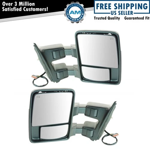 Mirror Power Folding Telescoping Heat Signal Clearance Smooth Tow Pair for Ford