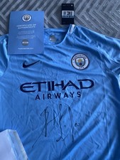 Signed And Certificated Bernardo Silva MCFC shirt.
