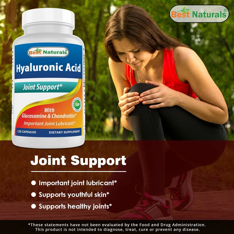 Best Naturals Hyaluronic Acid 100 mg 120 Capsules - Supports Healthy Joints/Skin - Image 3 of 4