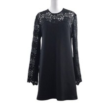 Clover Canyon Black Lace Sleeve Mini Dress Womens Medium Swing Shift