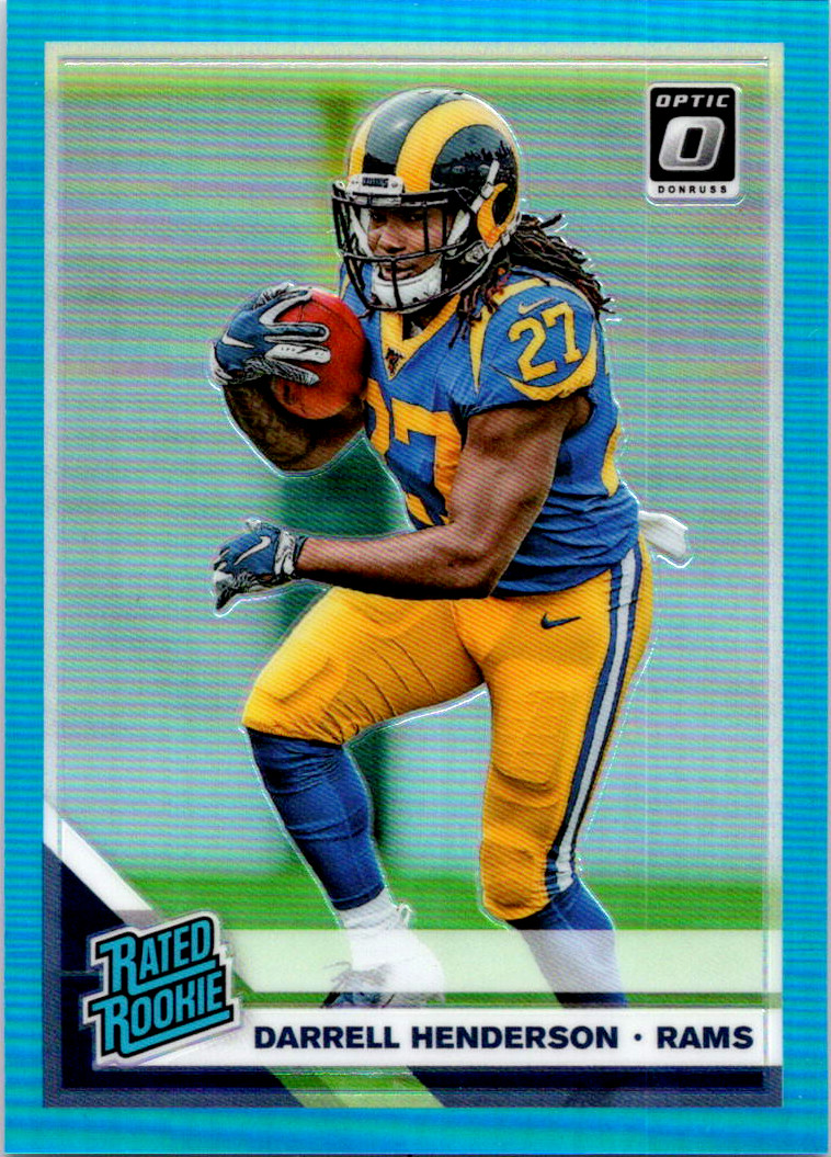DARRELL HENDERSON 2019 Donruss Optic RATED ROOKIE AQUA HOLO PRIZM RC /299 Rams