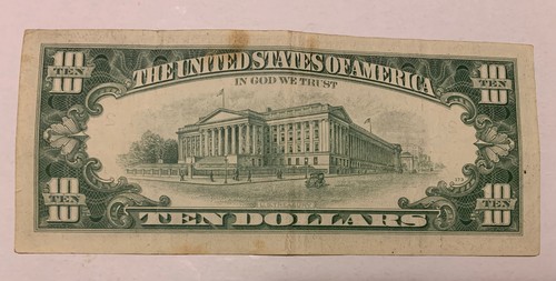 1969 C Series $10 US FRN, B2-NY District, S# B 53853894 E - Picture 2 of 2