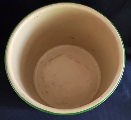 Very Large Art Deco Cream and Green Enamel Bread Bin Damper Bin Rare - Picture 6 of 12