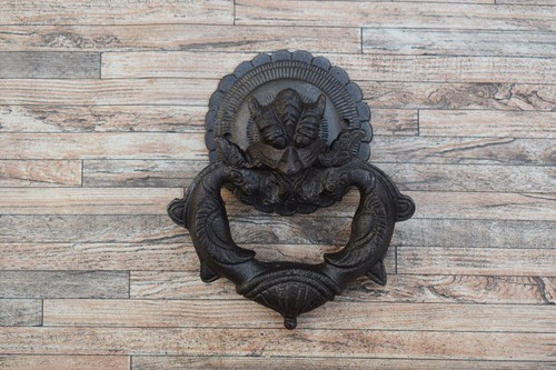 Vintage Stil Gusseisen Klopfer Drachengesicht Design Haustür Tor Ziehgriff - Bild 1 von 11
