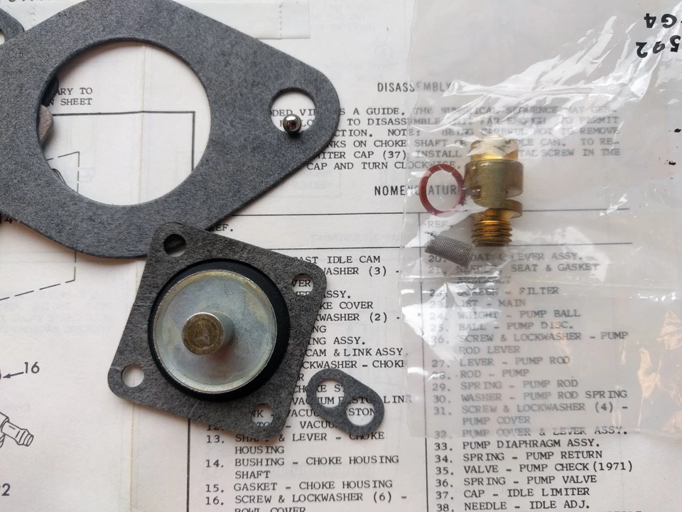 Kit de afinación/reparación de carburador FoMoCo de barril único SAAB 96,95,97 v4 Sonett FO1K Foto 2 de 4