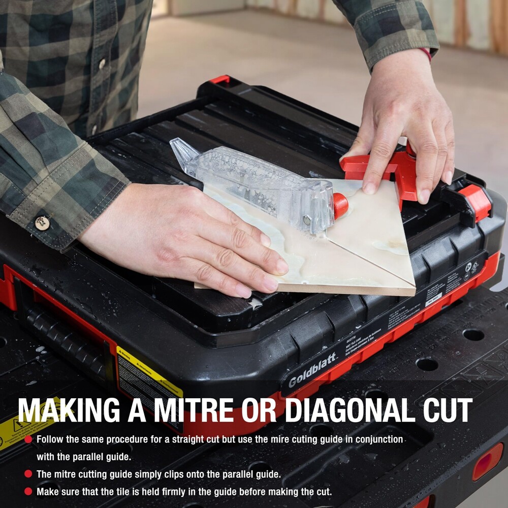 GOLDBLATT Wet Tile Saw Corded Electric Ceramic Tile Cutter Bracket