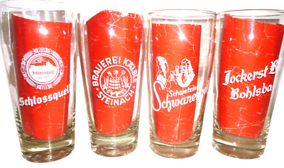 German Breweries VALUE PACK 2 Rare Vintage White-Label 24 German Beer Glasses