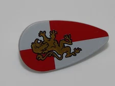 Lego Shield Ovoid with Gold Lion on Red and White Quarters B#9