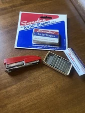 Vtg 70s Swingline Tot 50 Small Stapler w/Staples Box Long Island NY Collector
