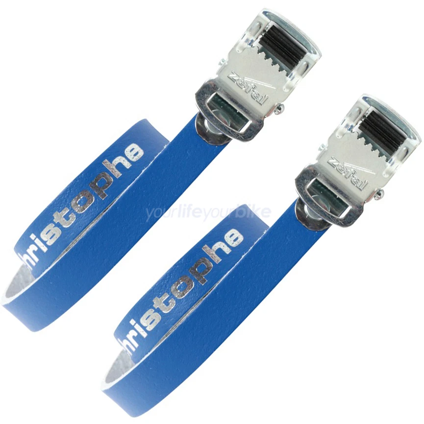 ZEFAL CHRISTOPHE 516 PEDALRIEMEN PAAR LEDER RIEMEN FIXIE TOE STRAPS RENNRAD BLAU - Bild 1 von 1