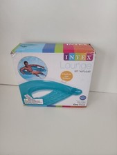 Intex Sit N Float Inflatable Lounge Adult Pool Chair Swimming Pool Beach Blue