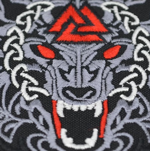 Fenrir Patch | Valknut Wolf Norse Mythology Viking Odin God Fenrisúlfr Logo - Picture 2 of 2