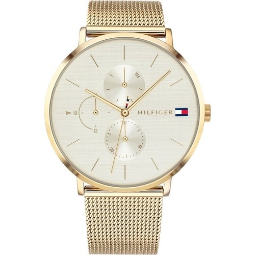 TOMMY HILFIGER WOMENS WATCH 1781943 GOLD TONE MESH STRAP & GOLD DIAL ...