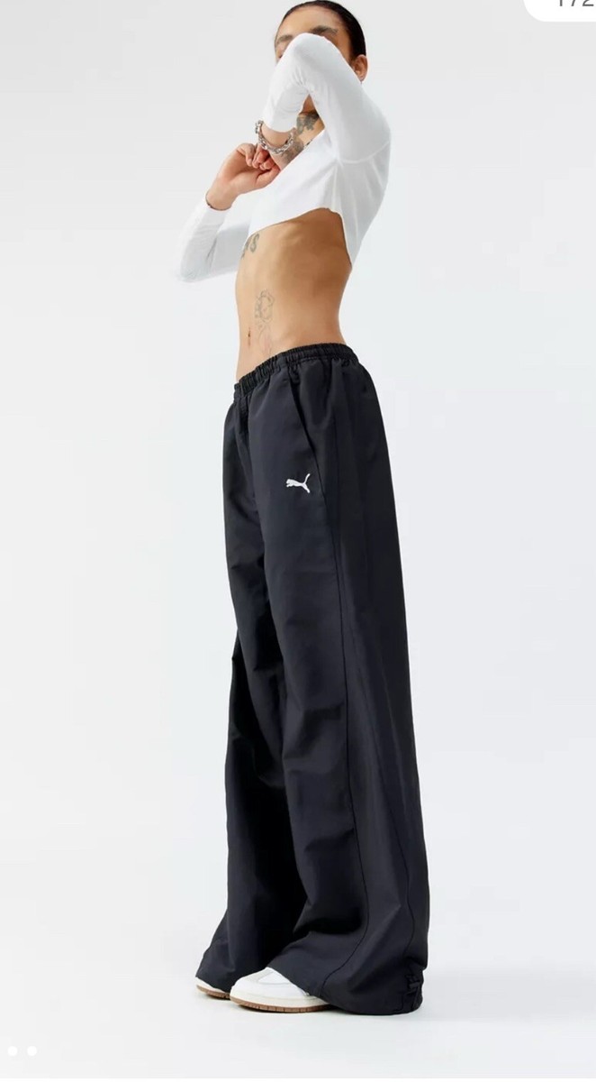 Puma Dare To Relaxed Wide-Leg Pant BLACK Size Medium | eBay