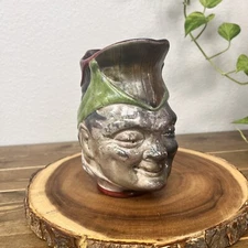 Sarreguemines Wardle England Majolica Porcelain Face Pitcher Jug