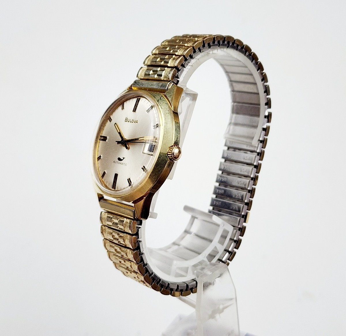 Vintage Bulova Silver face Gold Plated Watch CA1974*NOT TESTED** SEE DESCRIPTION Vintage Bulova 1977 Gold Plated 17 Jewels Mechanical Hand  main image 2