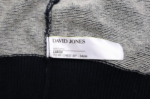 DAVID JONES Cardigan Men's LARGE Bomber Zip Up Melange Knit Ribbing - Picture 7 of 8