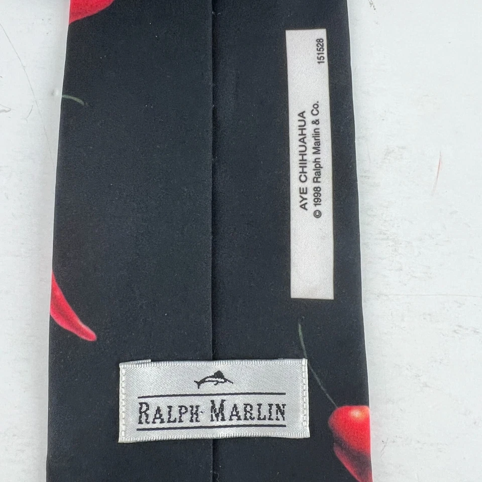Corbata Ralph Marlin Aye Chihuahua 1998 firmada Daron Fayas patrón pimienta caliente Foto 3 de 4