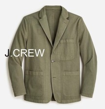 JCREW blazer olive green cotton linen chino c...