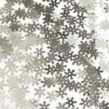 Snowflake Sequin 10mm Silver Metallic Shiny Delicate Twinkle Flake Made in USA