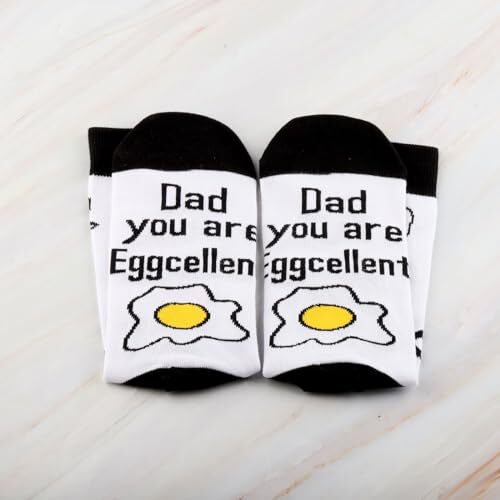 2 Pair Dad Socks You are Egg-Cellent Fried Egg Socks Dad Father Gifts Funny N... - Picture 3 of 7