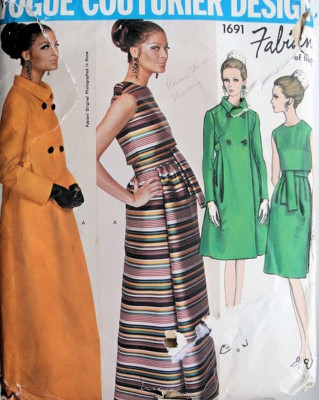 1967 Vintage VOGUE Sewing Pattern B32 EVENING COAT & DRESS (1870R) Fabiani ITALY