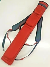 J&J Red 3 Butt 4 Shaft 3x4 / 2x5 Duranylon Pool Cue Case With Backpack Straps