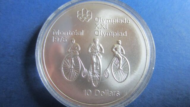 Canada Silver 925 10 Dollar 1974 Cycling IN St Encapsulated Canada Silver 925 10 Dollar 1974 Cycling IN St Encapsulated