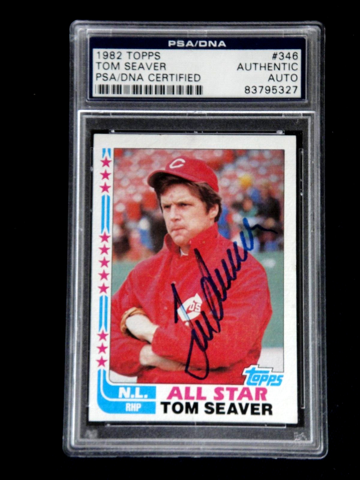 TOM SEAVER PSA/DNA CERTIFIED AUTHENTIC 1982 TOPPS SIGNED CARD #346 AUTOGRAPH HOF