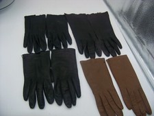 4 Pair Vintage Ladies Leather Gloves Small